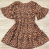fernandaramoskids com br Vestido Infantil Feminino Soltinho Manga Curta Animal Print Marrom 2