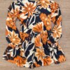 fernandaramoskids com br Vestido Infantil Feminino Soltinho Manga Longa Estampa Preto e Laranja 2