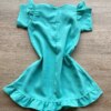 fernandaramoskids com br Vestido Infantil Feminino Zíper Atrás Verde Água com Detalhe 2