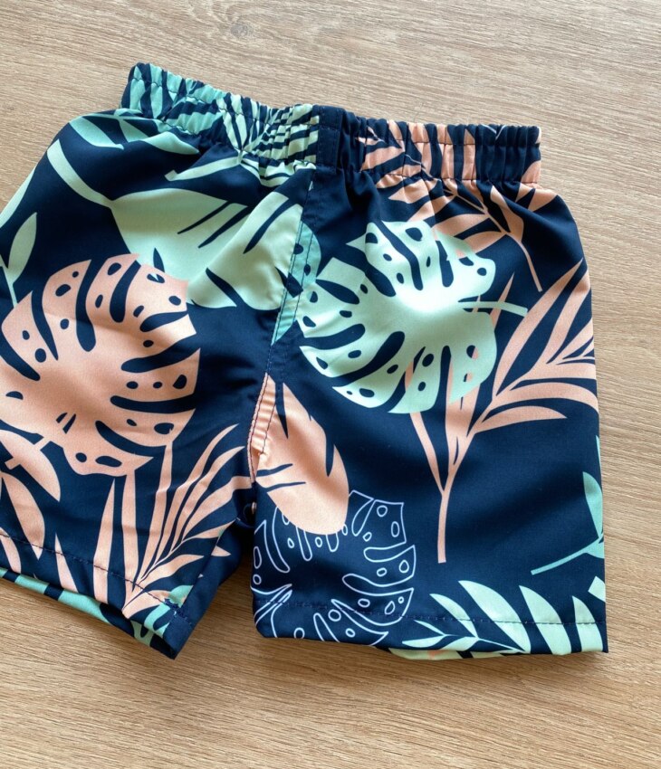 fernandaramoskids com br Bermuda Infantil Masculina Comfort Estampado Azul Marinho 1