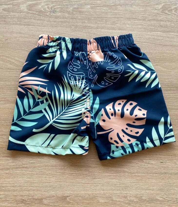 fernandaramoskids com br Bermuda Infantil Masculina Comfort Estampado Azul Marinho 2