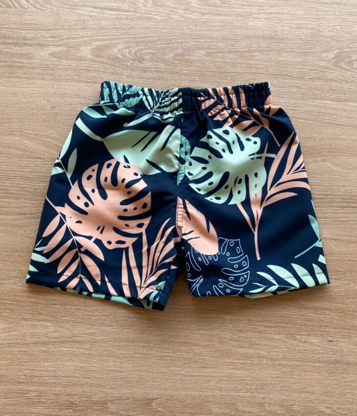 Bermuda Infantil Masculina Comfort Estampado Azul Marinho Fernanda Ramos Kids