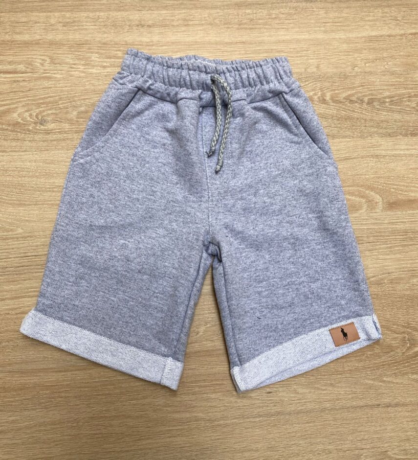 Bermuda Infantil Masculina de Moletom Cinza Fernanda Ramos Kids