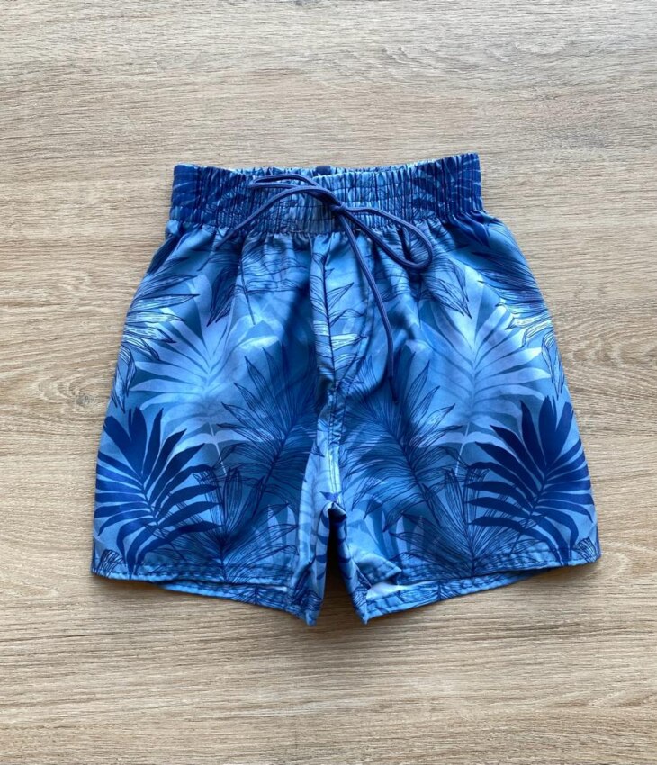 Bermuda Infantil Masculina Estampada Azul Fernanda Ramos Kids