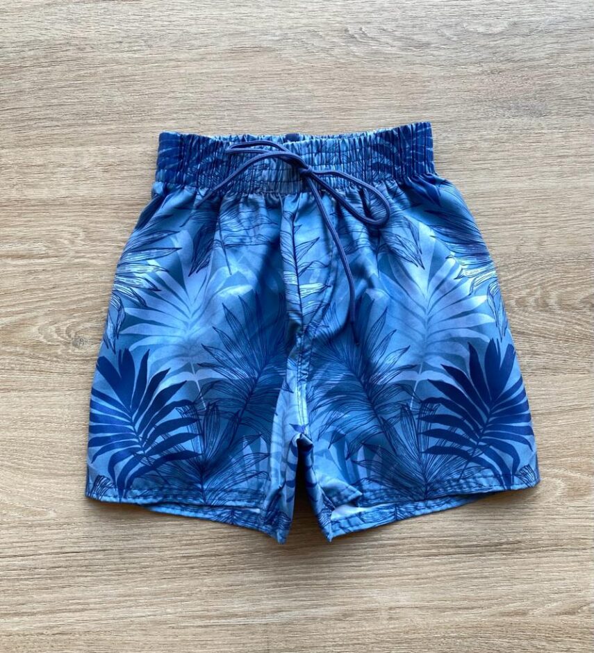 Bermuda Infantil Masculina Estampada Azul Fernanda Ramos Kids