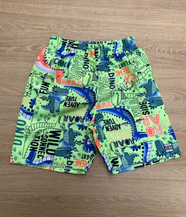 Bermuda Infantil Masculina Estampada Jacaré Verde Fernanda Ramos Kids