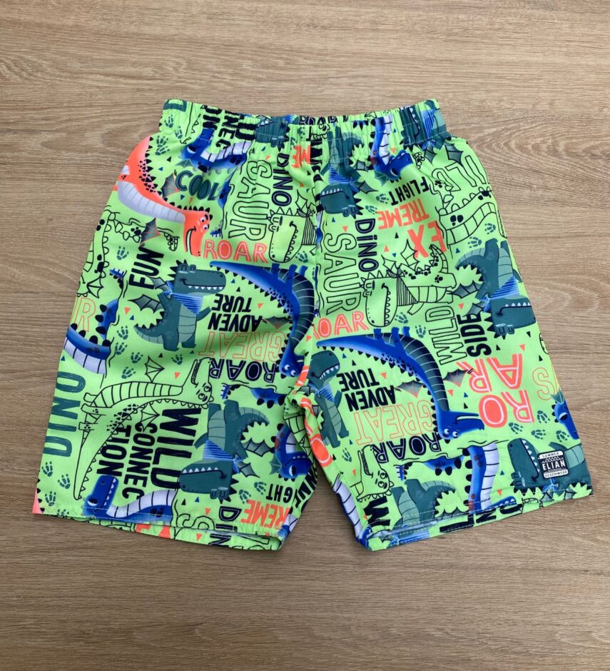 Bermuda Infantil Masculina Estampada Jacaré Verde Fernanda Ramos Kids