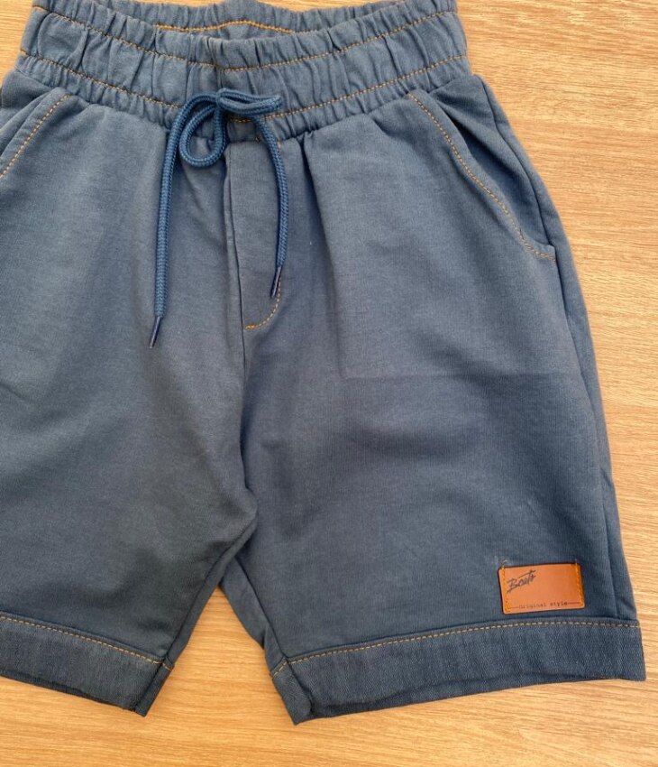 fernandaramoskids com br Bermuda Masculina Juvenil Moletom Azul com Cordão1