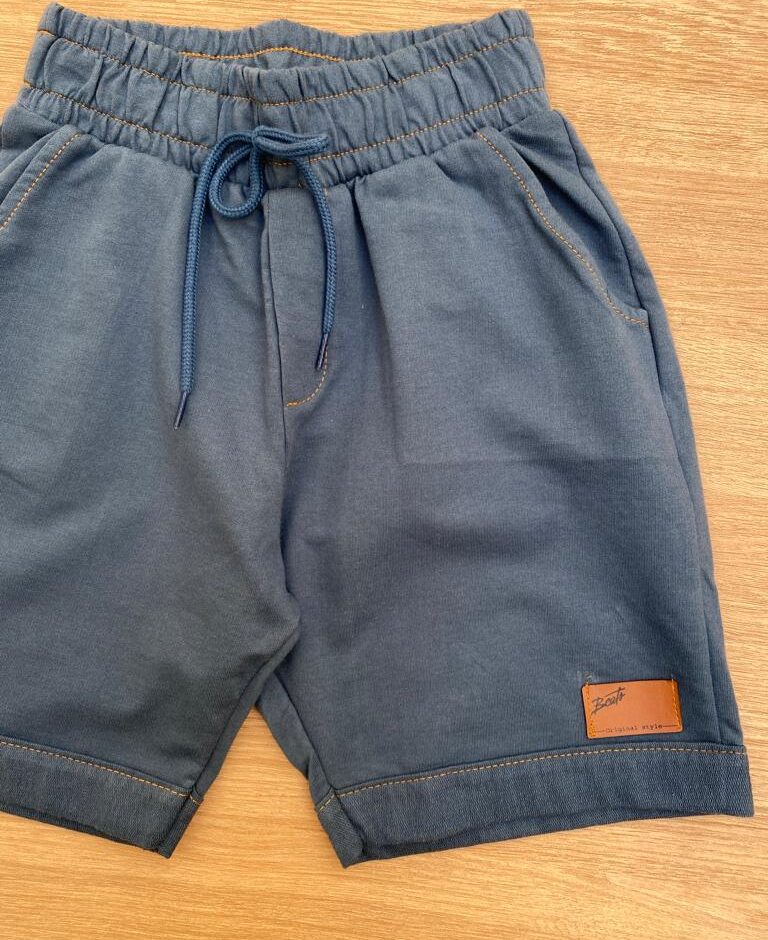 fernandaramoskids com br Bermuda Masculina Juvenil Moletom Azul com Cordão1