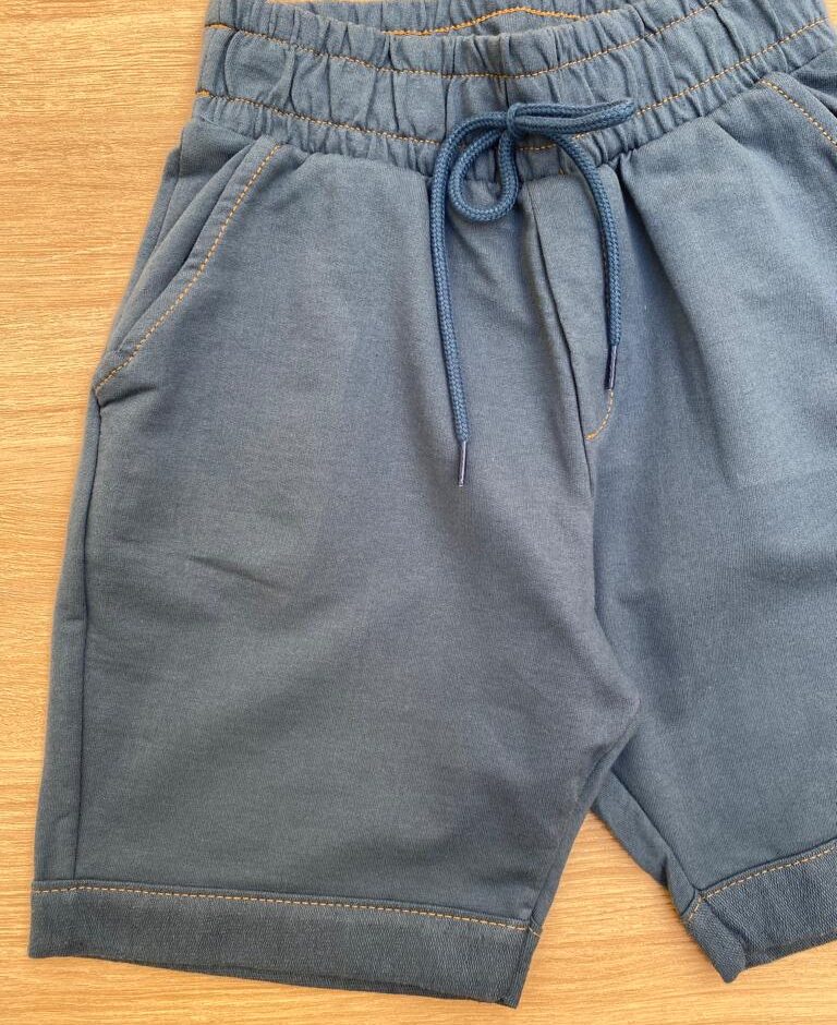 fernandaramoskids com br Bermuda Masculina Juvenil Moletom Azul com Cordão2