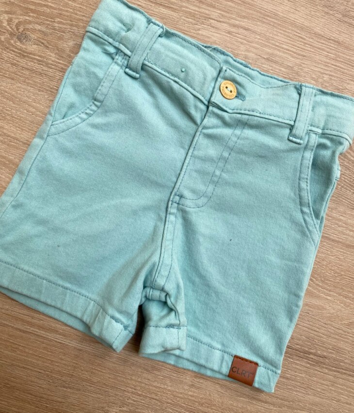 fernandaramoskids com br Bermuda Infantil Masculina Sarja Verde Água 1