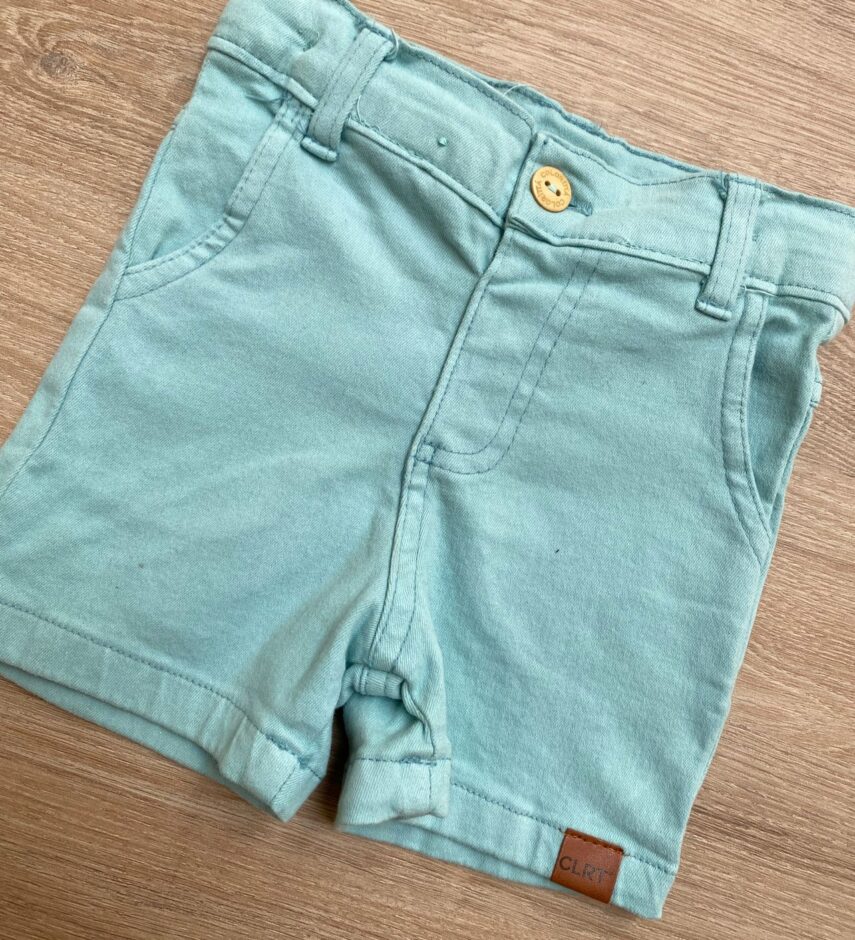 fernandaramoskids com br Bermuda Infantil Masculina Sarja Verde Água 1