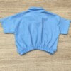 fernandaramoskids com br Blusa Cropped Infantil Feminino Polo Azul 2