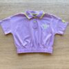 Blusa Cropped Infantil Feminino Polo Lilás Dream Team Fernanda Ramos Kids