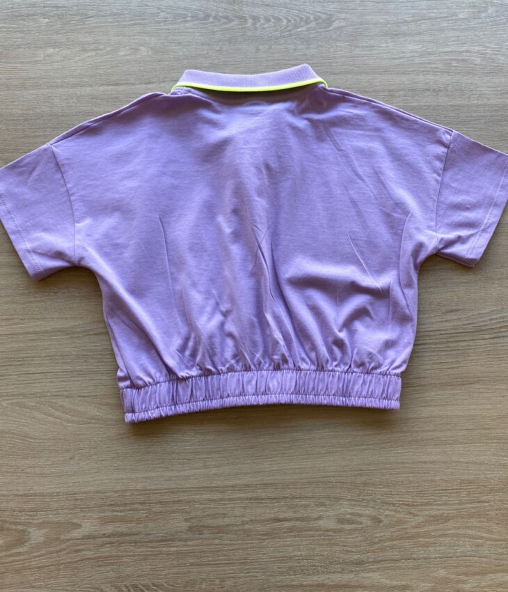 fernandaramoskids com br Blusa Cropped Infantil Feminino Polo Lilás Dream Team 2