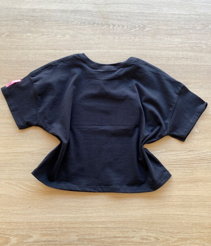 fernandaramoskids com br Blusa Cropped Infantil Feminino Style Preto 2