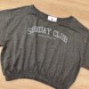 fernandaramoskids com br Blusa Cropped Infantil Feminino Sunday Club Cinza 1