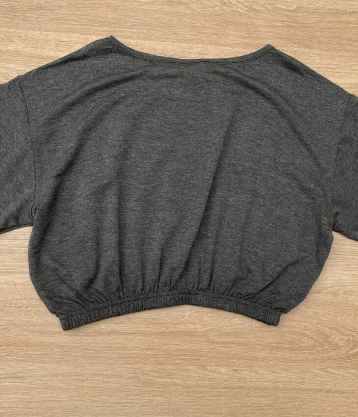 fernandaramoskids com br Blusa Cropped Infantil Feminino Sunday Club Cinza 2