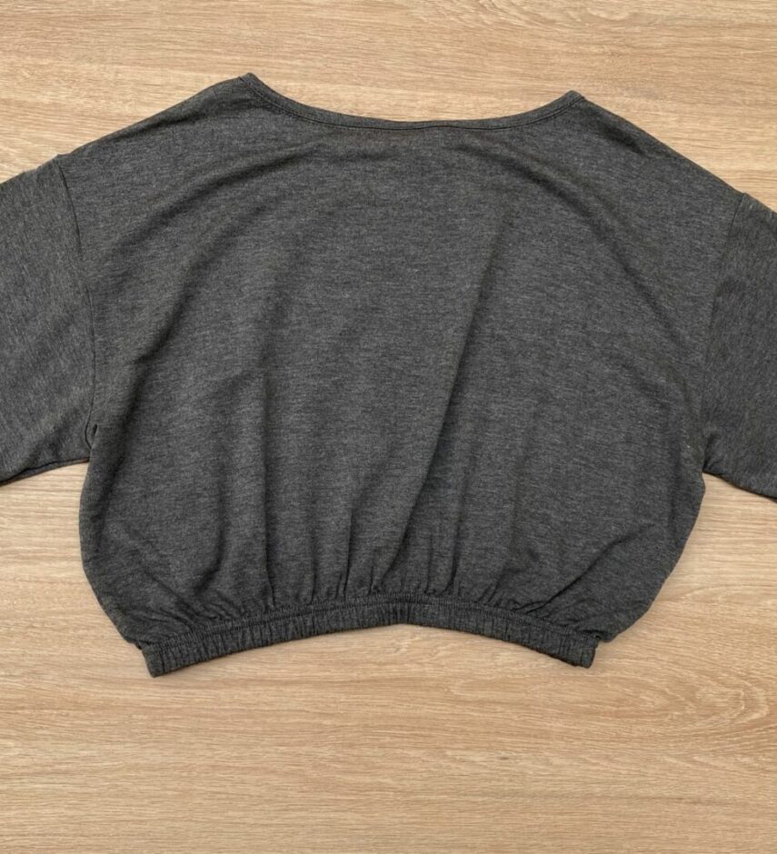 fernandaramoskids com br Blusa Cropped Infantil Feminino Sunday Club Cinza 2