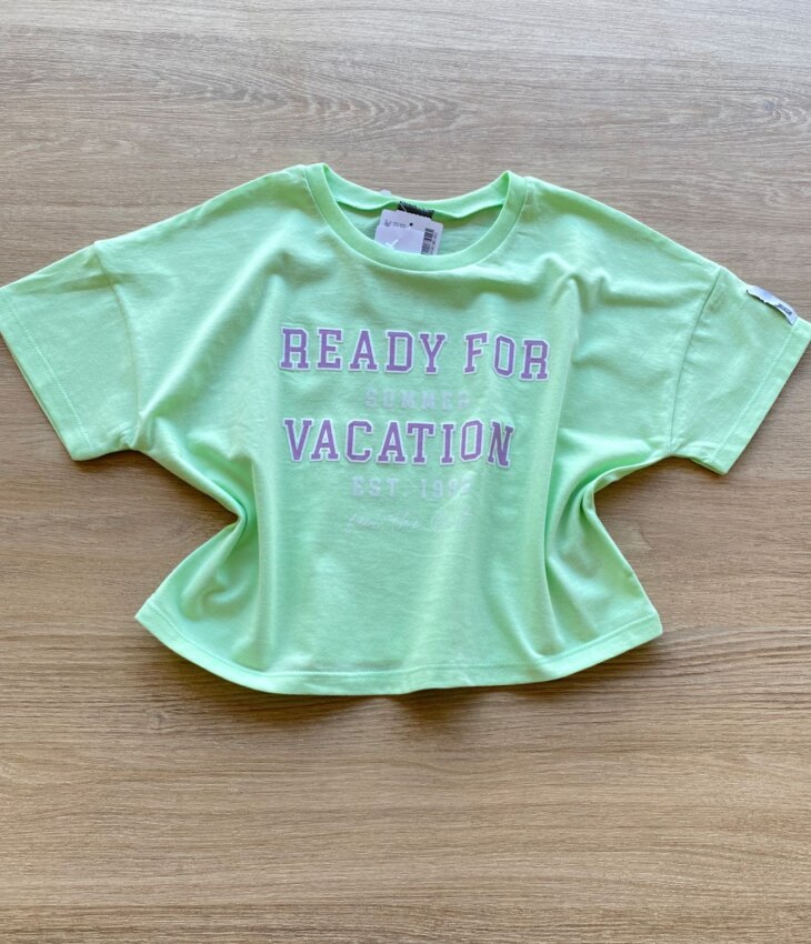 fernandaramoskids com br Blusa Manga Curta Infantil Feminina Beady For Summer Verde 1