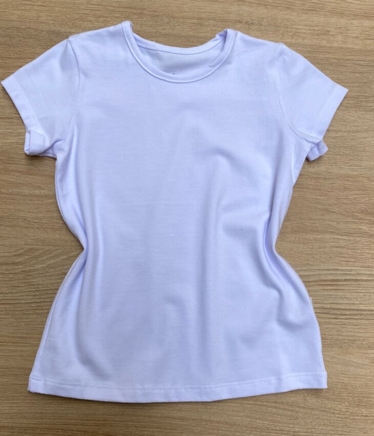 Blusa Manga Curta Infantil Feminina Cor Branca Fernanda Ramos Kids