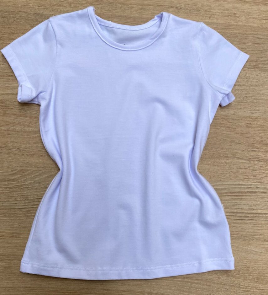 Blusa Manga Curta Infantil Feminina Cor Branca Fernanda Ramos Kids