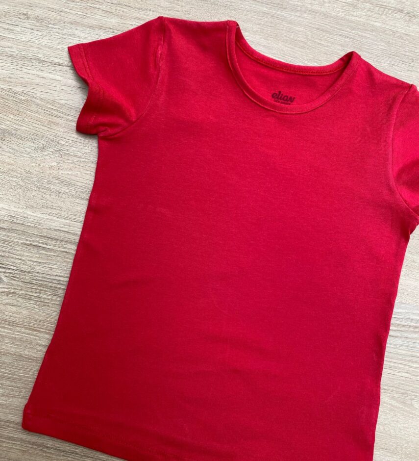 fernandaramoskids com br Blusa Manga Curta Infantil Feminina Cor Vermelha 1