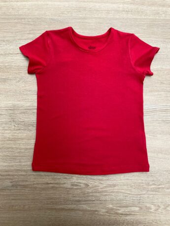 Blusa Manga Curta Infantil Feminina Cor Vermelha Fernanda Ramos Kids