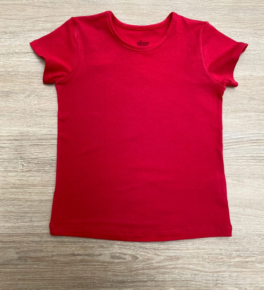 Blusa Manga Curta Infantil Feminina Cor Vermelha Fernanda Ramos Kids