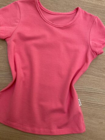 fernandaramoskids com br Blusa Manga Curta Infantil Feminina Gola Redonda Rosa 1