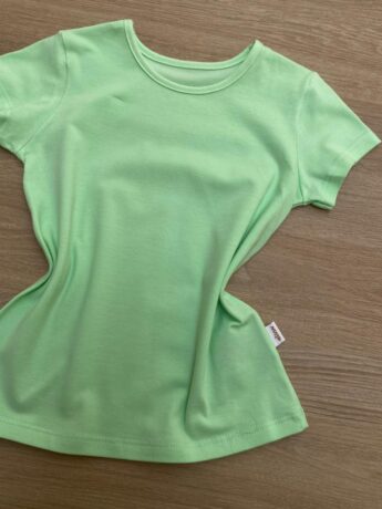 fernandaramoskids com br Blusa Manga Curta Infantil Feminina Gola Redonda Verde 1