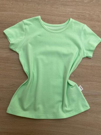 Blusa Manga Curta Infantil Feminina Gola Redonda Verde Fernanda Ramos Kids