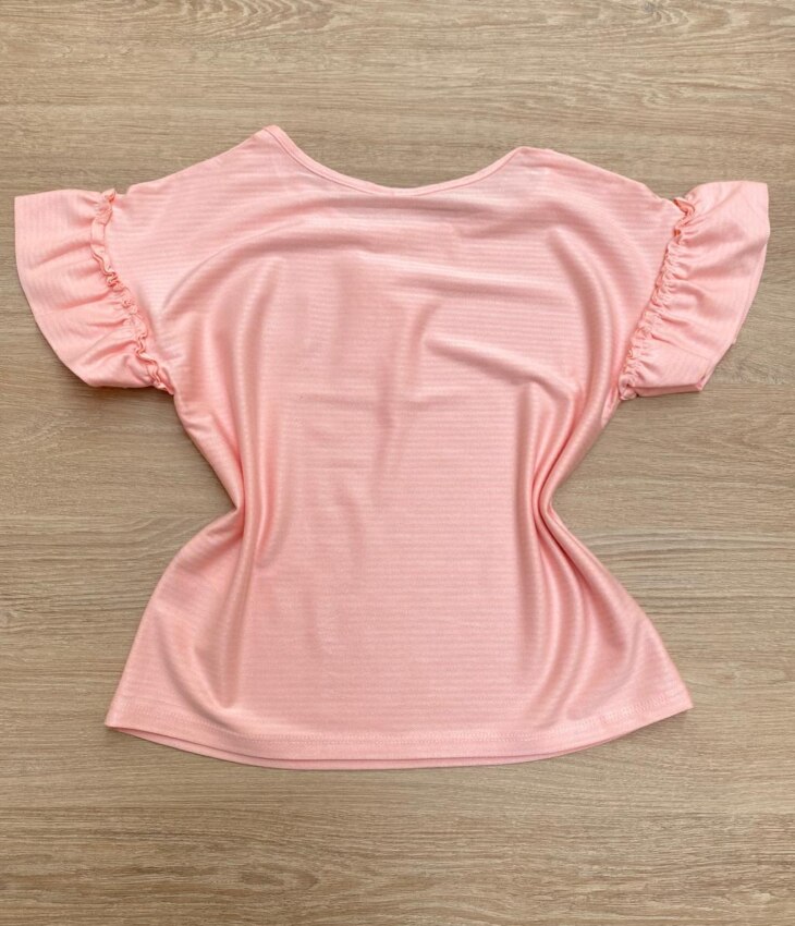 fernandaramoskids com br Blusa Manga Curta Infantil Feminina Manga Babado Rose 2