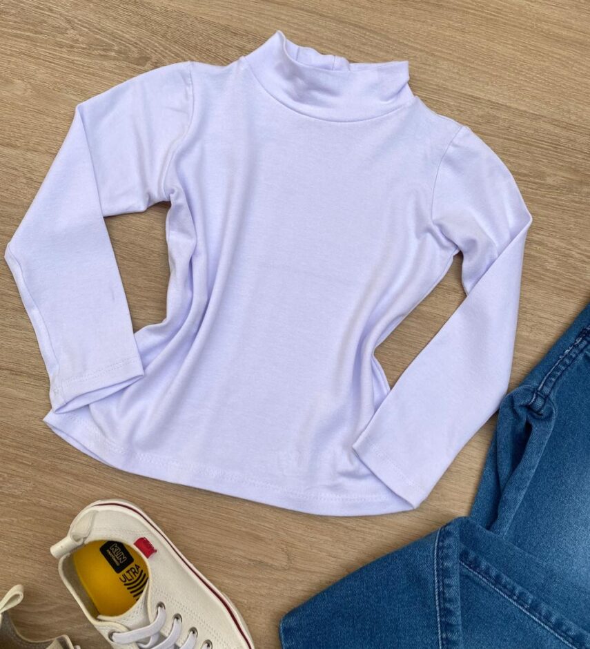 fernandaramoskids com br Blusa Manga Longa Infantil Feminina de Malha Branca 1