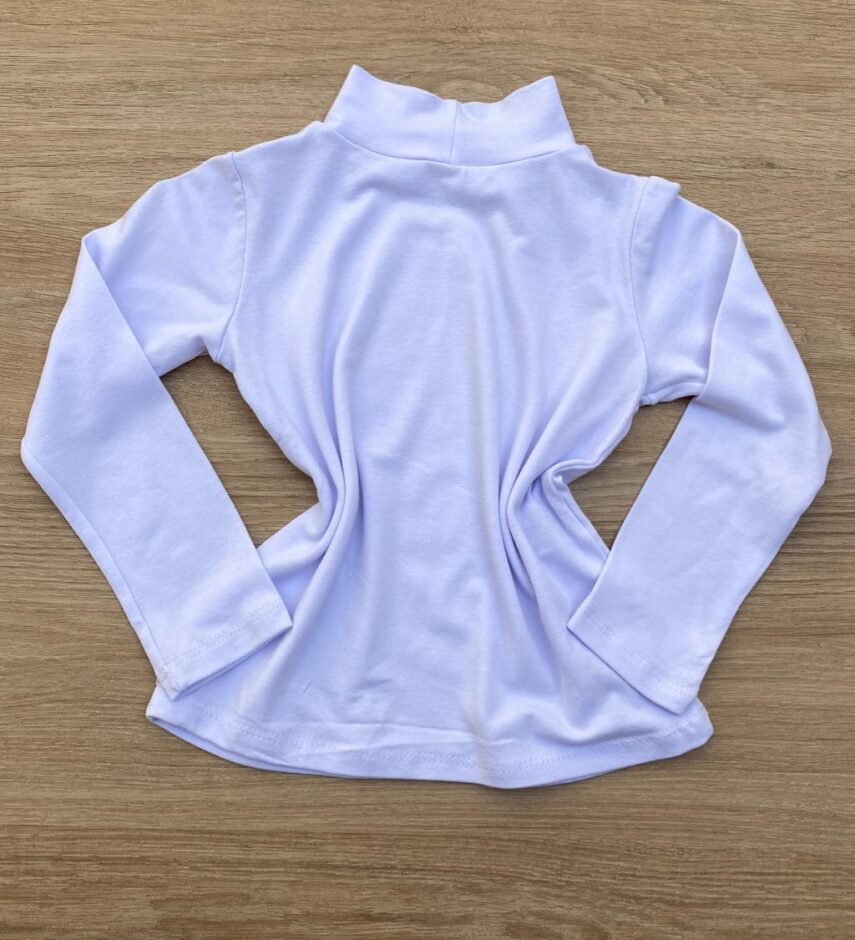 fernandaramoskids com br Blusa Manga Longa Infantil Feminina de Malha Branca 2