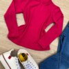fernandaramoskids com br Blusa Manga Longa Infantil Feminina de Malha Pink 1