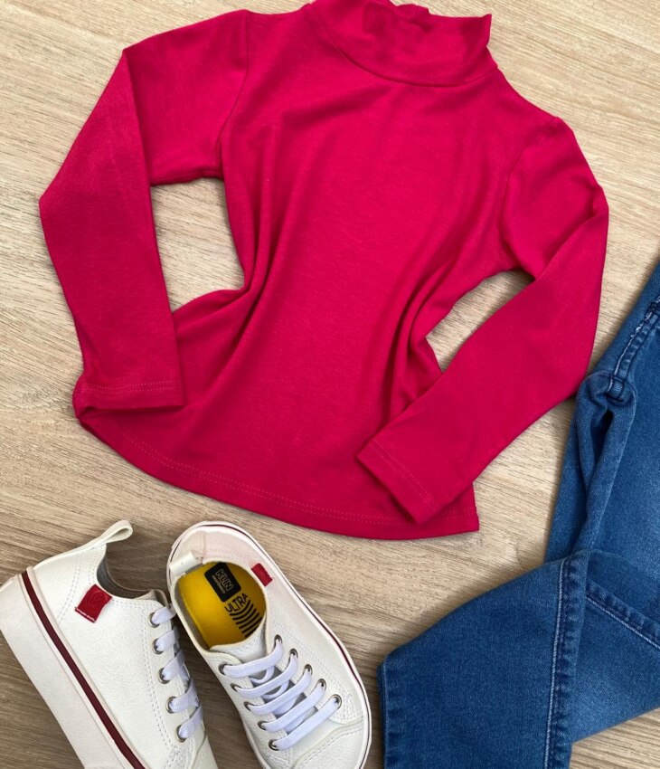 fernandaramoskids com br Blusa Manga Longa Infantil Feminina de Malha Pink 1