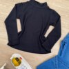 fernandaramoskids com br Blusa Manga Longa Infantil Feminina de Malha Preta 1