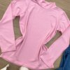 fernandaramoskids com br Blusa Manga Longa Infantil Feminina de Malha Rosa 1