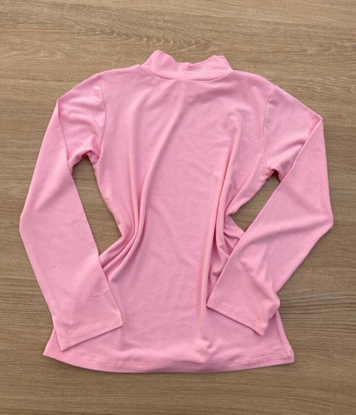 fernandaramoskids com br Blusa Manga Longa Infantil Feminina de Malha Rosa 2