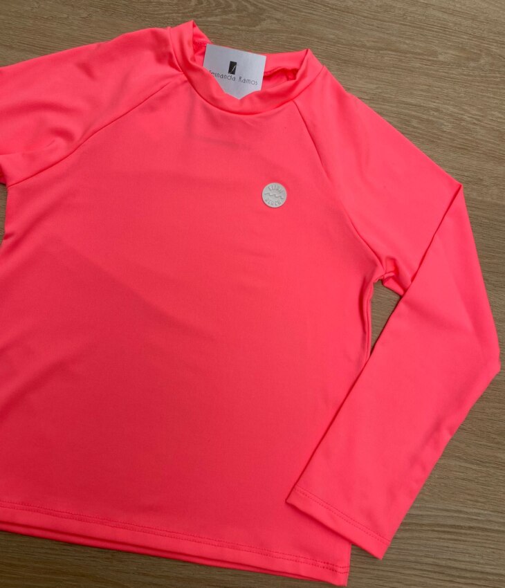 fernandaramoskids com br Blusa Manga Longa Infantil Feminina Pink Flúor 1