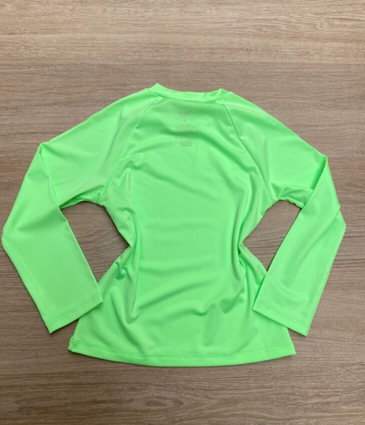 fernandaramoskids com br Blusa Manga Longa Infantil Feminina Verde Flúor 2