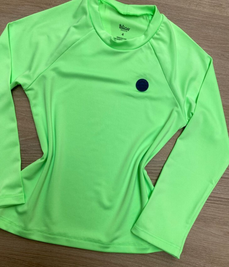 fernandaramoskids com br Blusa Manga Longa Infantil Feminina Verde Flúor 1