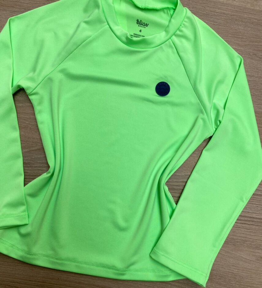 fernandaramoskids com br Blusa Manga Longa Infantil Feminina Verde Flúor 1