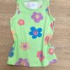 Blusa Regata Infantil Feminina com Estampa Floral Cor Verde Fernanda Ramos Kids
