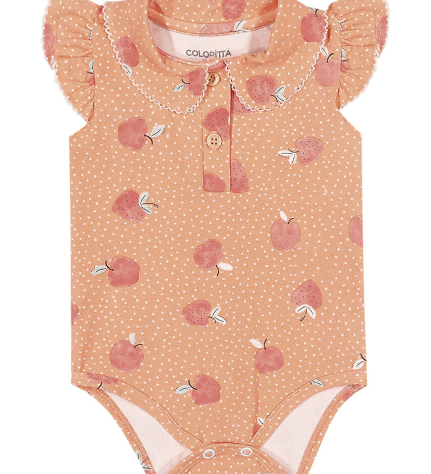 fernandaramoskids com br Body Infantil Feminino Estampa de Frutinhas Laranja