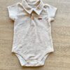 Body Infantil Masculino Gola Polo Cor Bege Fernanda Ramos Kids