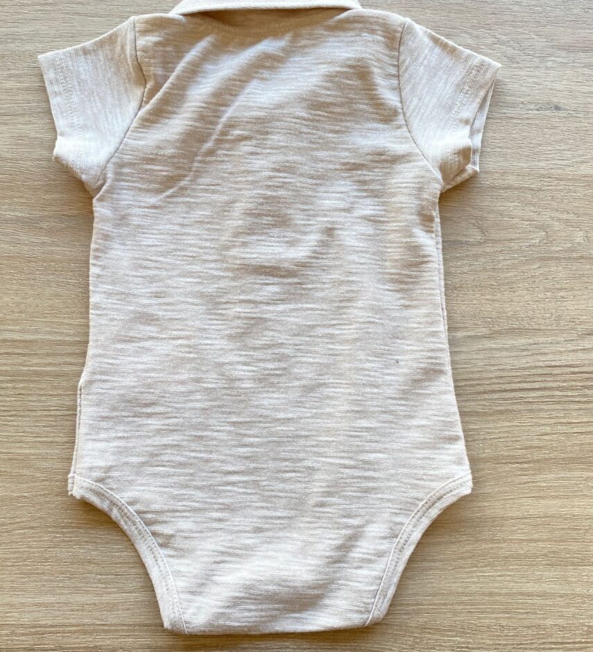 fernandaramoskids com br Body Infantil Masculino Gola Polo Cor Bege 2