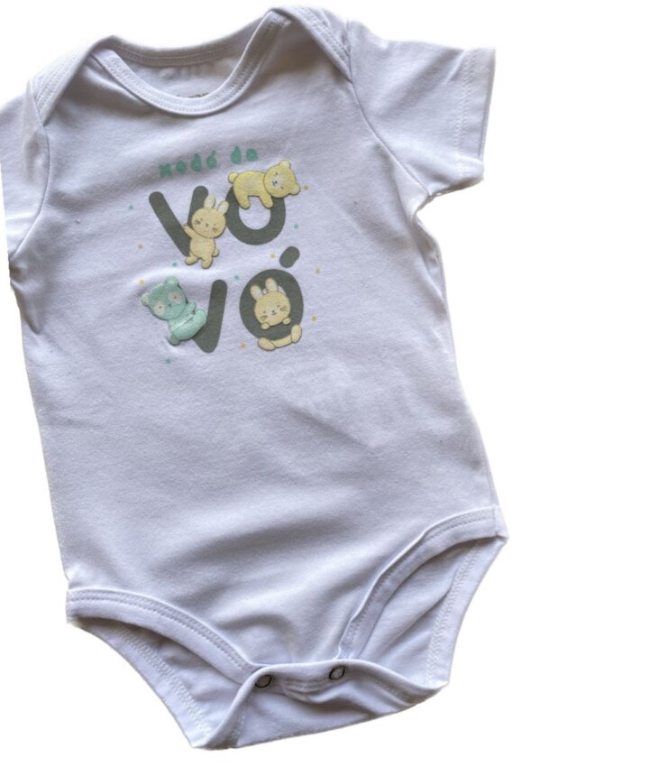 fernandaramoskids com br Body Infantil Unissex Cotton Xodó da Vovó Branco 1