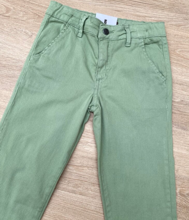 fernandaramoskids com br Calça Masculina Infantil Chino Sarja Verde 1